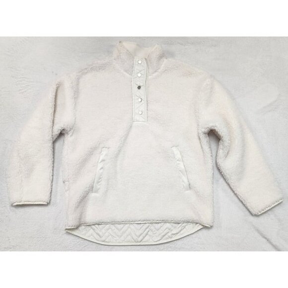 Athleta Cozy Sherpa Snap Pullover Sweatshirt Large - Picture 4 of 10
